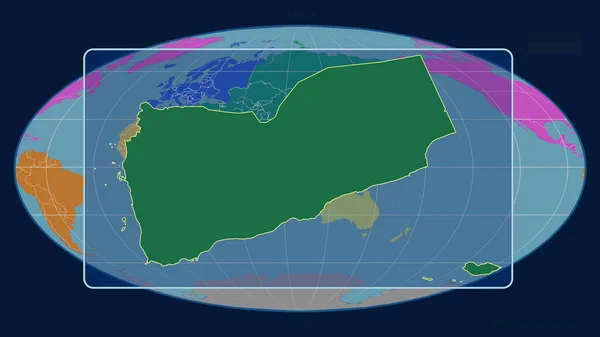 Vista Ampliada Del Esquema Yemen Con Líneas Perspectiva Contra Mapa — Foto de Stock