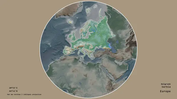 Het Gebied Van Servië Gecentreerd Cirkel Rond Zijn Continent Gedeukte — Stockfoto