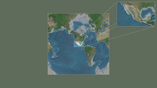 Zone Élargie Élargie Mexique Extraite Carte Grande Échelle Monde Avec — Photo