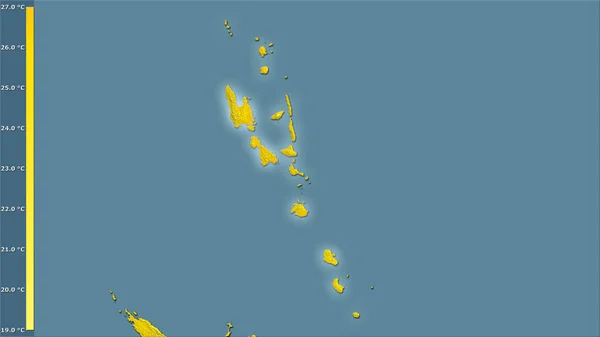 Temperatura Média Quarto Mais Quente Dentro Área Vanuatu Projeção Estereográfica — Fotografia de Stock