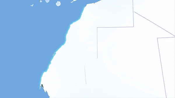 Περιοχή Δυτικής Σαχάρας Στον Ετήσιο Χάρτη Κατακρήμνισης Στην Στερεογραφική Προβολή — Φωτογραφία Αρχείου