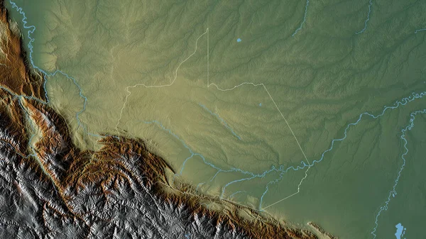 Madre Dios Región Del Perú Relieve Colores Con Lagos Ríos — Foto de Stock