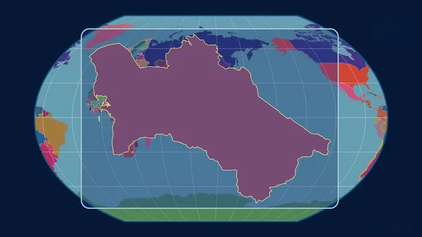 Inzoomd Met Het Oog Turkmenistan Schets Met Perspectief Lijnen Tegen — Stockfoto