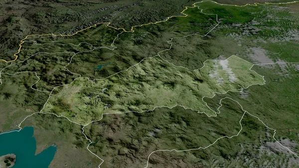 Matagalpa Department Nicaragua Zoomed Highlighted Satellite Imagery Rendering — Stock Photo, Image