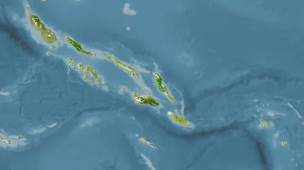 Solomon Adaları Uydusu Üzerinde Stereografik Projeksiyondaki Bir Harita Raster Katmanlarının — Stok fotoğraf