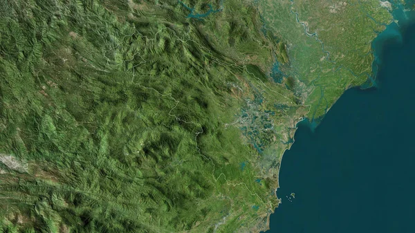 Тхань Хоа Провинция Вьетнам Спутниковые Снимки Форма Очерченная Против Территории — стоковое фото