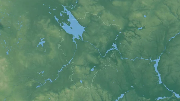 Yaroslavl Région Russie Relief Coloré Avec Lacs Rivières Forme Tracée — Photo