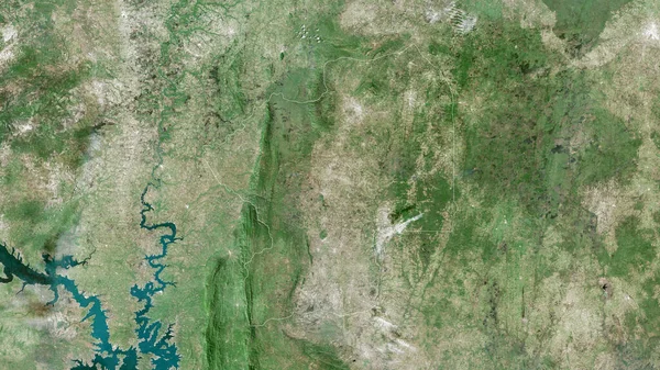 Centrum Regionen Togo Satellitbilder Form Som Skisseras Mot Dess Landområde — Stockfoto