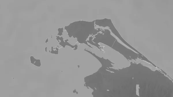 スリランカのジャフナ県 湖や川とグレースケールの地図 形状は その国の領域に対して概説 3Dレンダリング — ストック写真