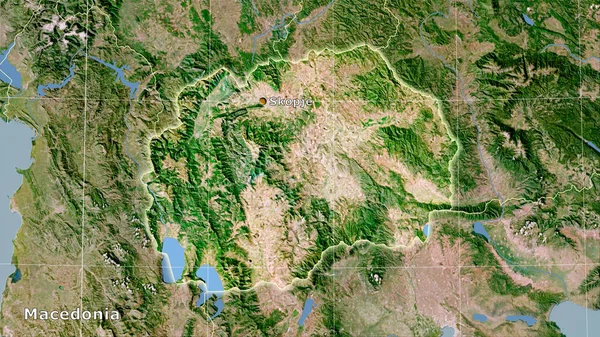 Macedonia area on the satellite C map in the stereographic projection - main composition