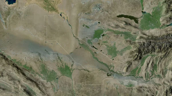 Chardzhou Provincia Turkmenistán Imágenes Satélite Forma Delineada Contra Área País —  Fotos de Stock