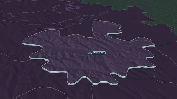 Zoom Anenii Noi Distretto Della Moldavia Estruso Prospettiva Obliqua Mappa — Foto Stock