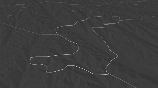 Zoom Basarabeasca Distretto Della Moldavia Delineato Prospettiva Obliqua Mappa Elevazione — Foto Stock