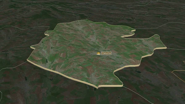 Ampliar Cimislia Distrito Moldavia Extruido Perspectiva Oblicua Imágenes Satélite Renderizado — Foto de Stock