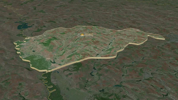 Ampliar Glodeni Distrito Moldavia Extruido Perspectiva Oblicua Imágenes Satélite Renderizado — Foto de Stock