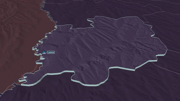 Zoom Leova Distretto Della Moldavia Estruso Prospettiva Obliqua Mappa Colorata — Foto Stock