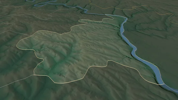 Powiększ Rezina Powiat Mołdawii Zarysowane Perspektywa Ukośna Mapa Pomocy Topograficznej — Zdjęcie stockowe