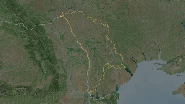Визначена Форма Території Молдови Супутникові Знімки Візуалізація — стокове фото