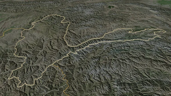 Zoom Badakhshan Provincie Afghanistan Geschetst Obliek Perspectief Satellietbeelden Weergave — Stockfoto