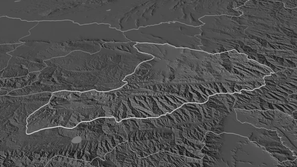 Zoom Baghlan Província Afeganistão Delineado Perspectiva Óbvia Bilevel Mapa Elevação — Fotografia de Stock