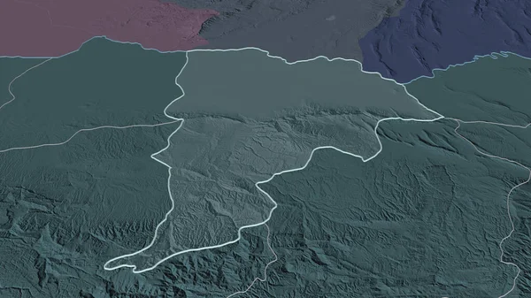 Увеличьте Масштаб Балха Провинция Афганистан Непристойная Перспектива Цветная Карта Административного — стоковое фото