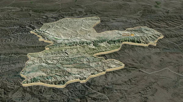 Ampliar Bamyan Provincia Afganistán Extruido Perspectiva Oblicua Imágenes Satélite Renderizado — Foto de Stock