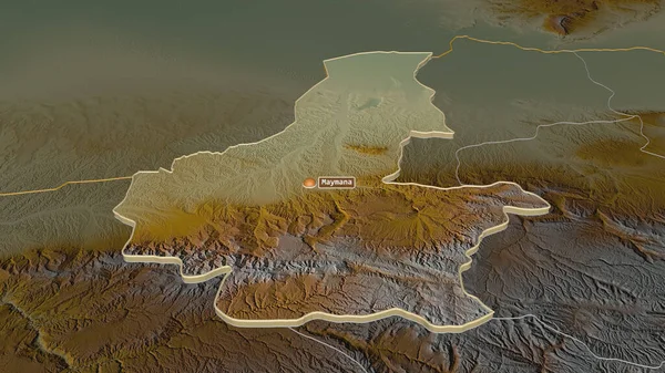 Ampliar Faryab Provincia Afganistán Extruido Perspectiva Oblicua Mapa Topográfico Relieve — Foto de Stock