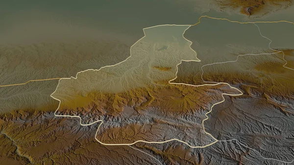Ampliar Faryab Provincia Afganistán Esbozado Perspectiva Oblicua Mapa Topográfico Relieve — Foto de Stock