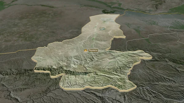 Zoom Sur Faryab Province Afghanistan Extrudé Perspective Oblique Imagerie Satellite — Photo