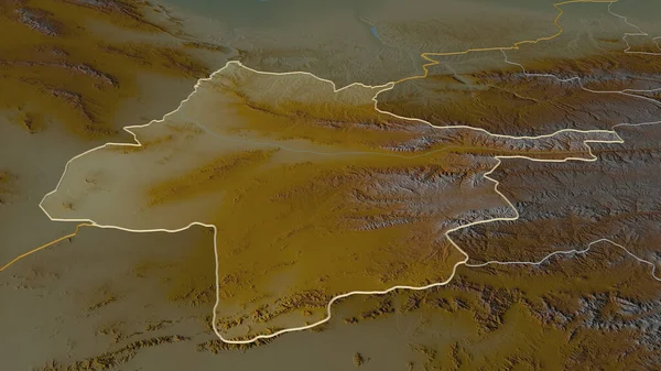 Ampliar Herat Provincia Afganistán Esbozado Perspectiva Oblicua Mapa Topográfico Relieve — Foto de Stock