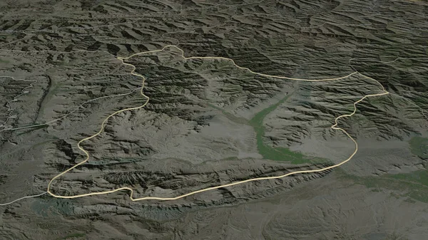 Acérquese Laghman Provincia Afganistán Esbozado Perspectiva Oblicua Imágenes Satélite Renderizado — Foto de Stock