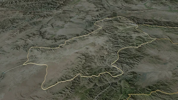 Ampliar Paktia Provincia Afganistán Esbozado Perspectiva Oblicua Imágenes Satélite Renderizado — Foto de Stock