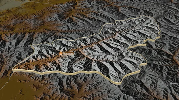 Ampliar Panjshir Provincia Afganistán Extruido Perspectiva Oblicua Mapa Topográfico Relieve — Foto de Stock