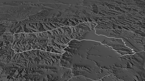 Zoom Parwan Provincia Dell Afghanistan Delineato Prospettiva Obliqua Mappa Elevazione — Foto Stock
