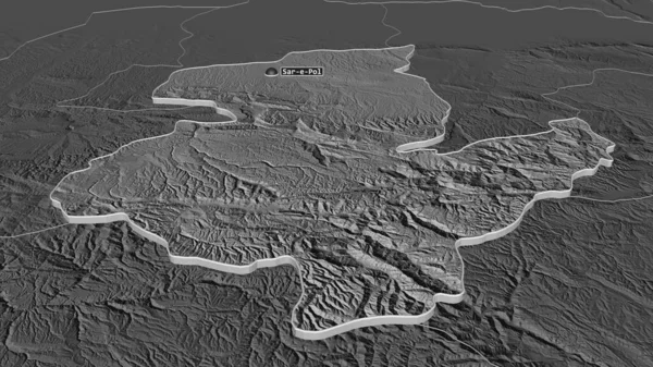 Ampliar Sar Pol Provincia Afganistán Extruido Perspectiva Oblicua Mapa Elevación — Foto de Stock