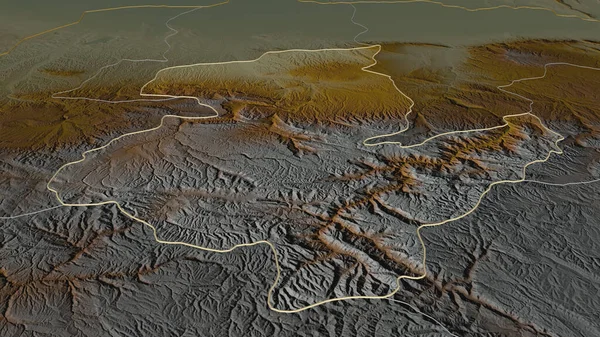 Zoom Sar Pol Província Afeganistão Descrito Perspectiva Oblíqua Mapa Topográfico — Fotografia de Stock