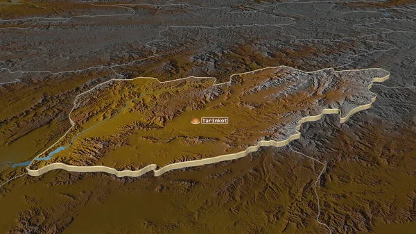Zoom Urozgan Provincia Dell Afghanistan Estruso Prospettiva Obliqua Mappa Topografica — Foto Stock