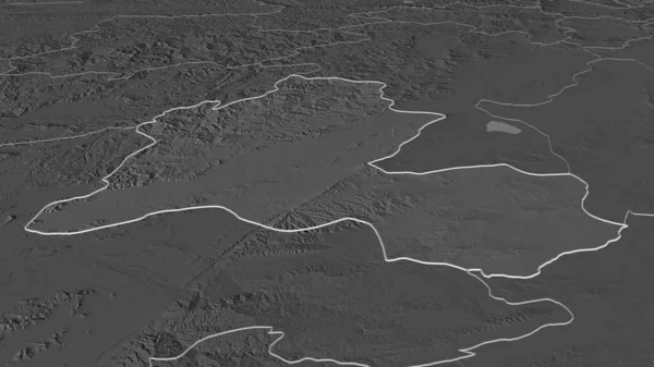 Powiększ Zabul Prowincja Afganistan Perspektywa Ukośna Dwupoziomowa Mapa Wysokości Wodami — Zdjęcie stockowe