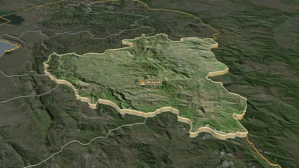 Diber Arnavutluk Ili Yakınlaştırma Yapıldı Belirsiz Bir Bakış Açısı Uydu — Stok fotoğraf