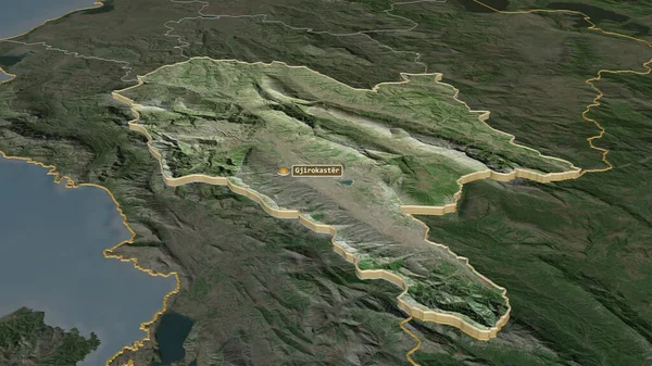 Збільшився Гірокастері Округ Албанія Неймовірна Перспектива Супутникові Знімки Візуалізація — стокове фото