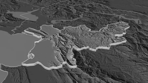 Увеличь Леже Уезд Албания Экструдирован Непристойная Перспектива Карта Высоты Билевель — стоковое фото
