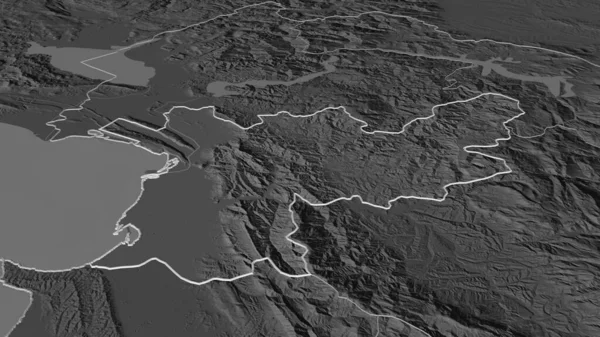 Ampliar Lezhe Condado Albania Esbozado Perspectiva Oblicua Mapa Elevación Bilevel — Foto de Stock