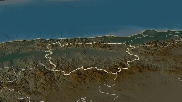 Ingrandisci Ain Defla Provincia Algeria Delineato Prospettiva Obliqua Mappa Topografica — Foto Stock
