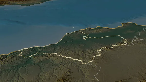 Ampliar Ain Temouchent Provincia Argelia Esbozado Perspectiva Oblicua Mapa Topográfico — Foto de Stock