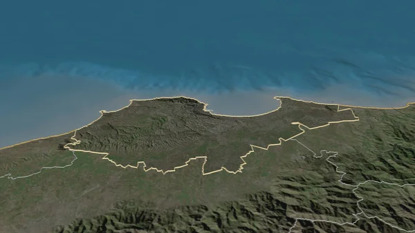 Ampliar Alger Provincia Argelia Esbozado Perspectiva Oblicua Imágenes Satélite Renderizado — Foto de Stock