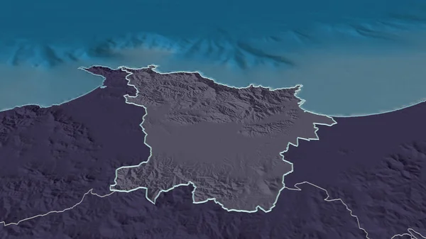 Zoom Annaba Província Argélia Delineado Perspectiva Oblíqua Mapa Colorido Desmoronado — Fotografia de Stock