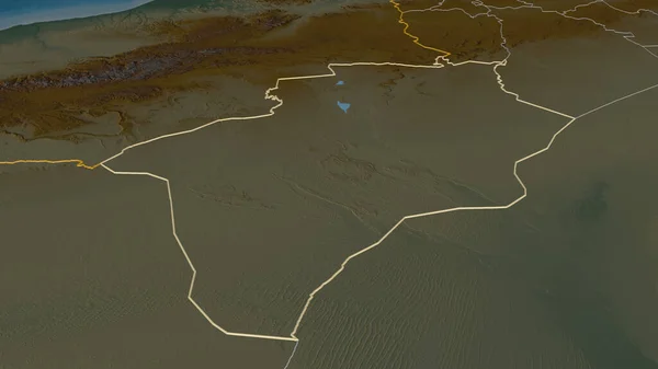 Збільшився Вплив Бекхар Провінція Алжир Неймовірна Перспектива Карта Рельєфу Поверхневими — стокове фото