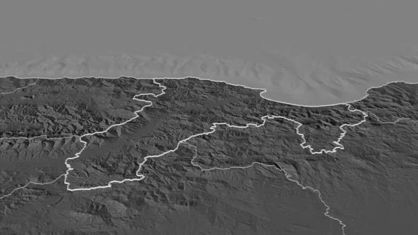 Увеличьте Bejaia Провинция Алжир Очерчены Непристойная Перспектива Карта Высоты Билевель — стоковое фото