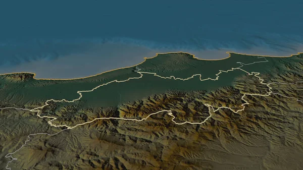 Zoom Blida Província Argélia Delineado Perspectiva Oblíqua Mapa Topográfico Relevo — Fotografia de Stock