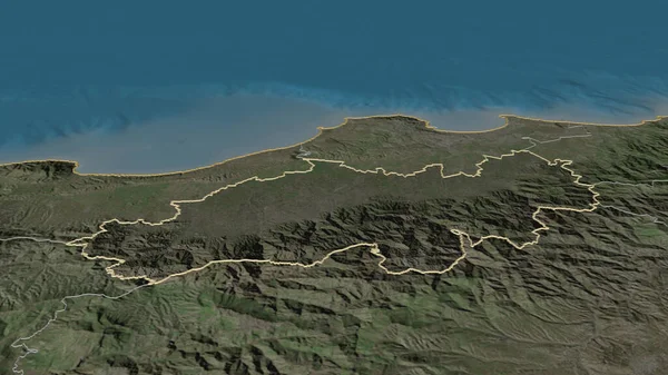 ブライダ アルジェリア州 でズームアウト概要 嘘の見方だ 衛星画像 3Dレンダリング — ストック写真